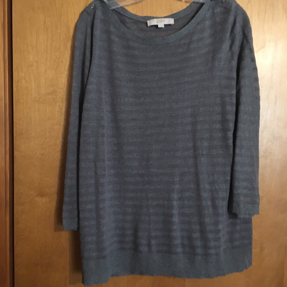 LOFT XL lightweight 3/4 sleeve boatneck sweater